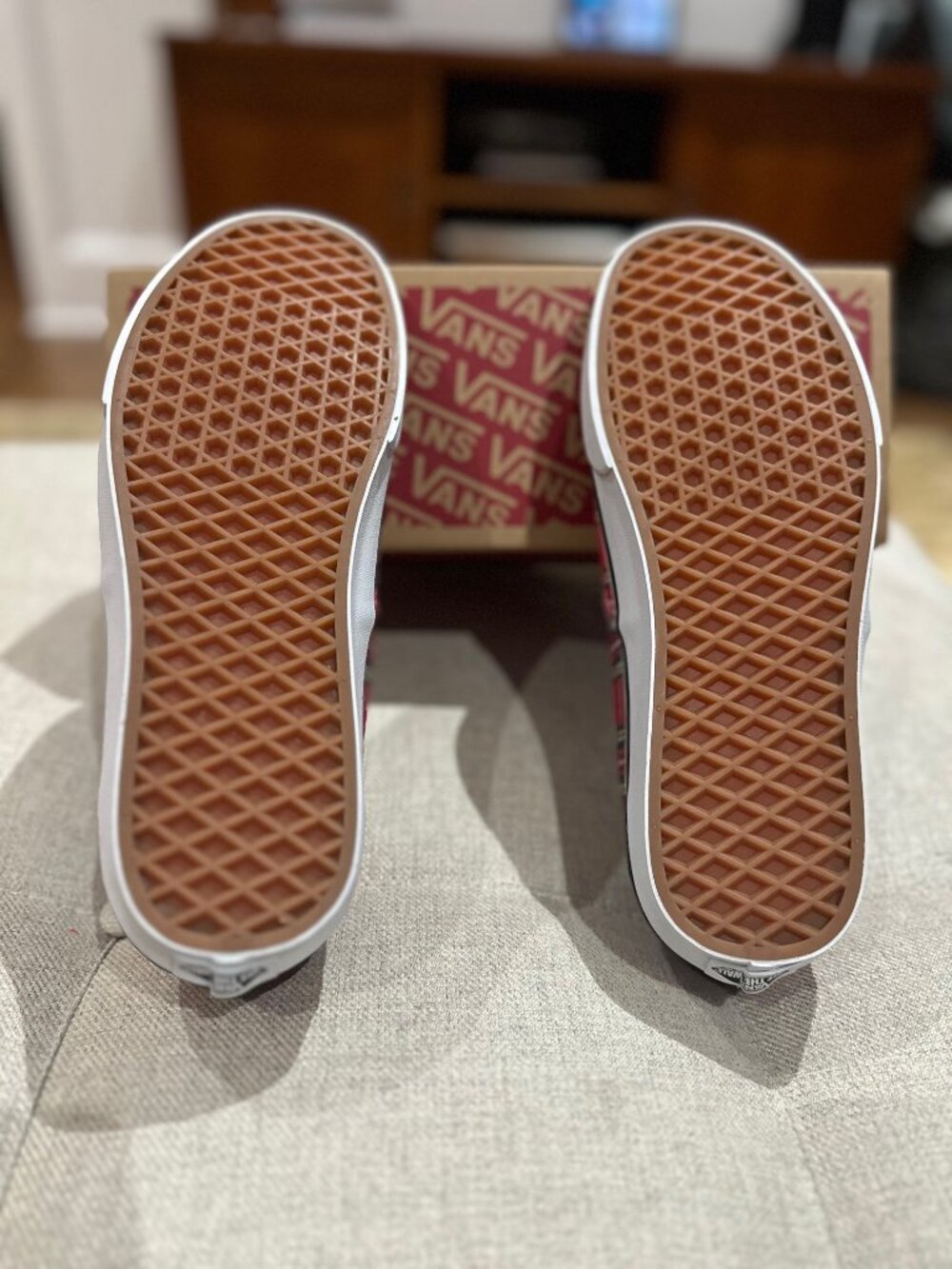 Vans - Authentic Plaid Red Skate Shoes - Picture 3 of 10
